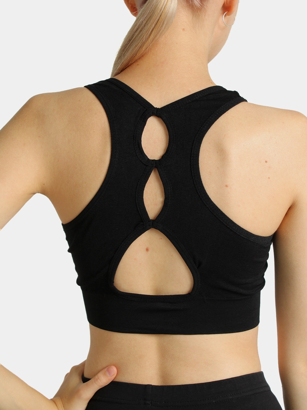 Shock-Absorbing Backless Sports Bra with Detachable Pads and Slimming Fit for Women