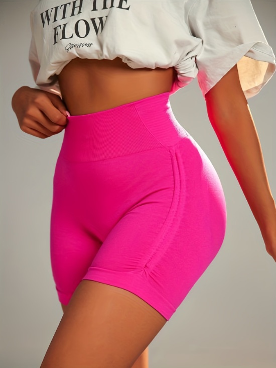 High-Waisted Slimming Quick-Dry S-Shape Fitness Shorts for Women