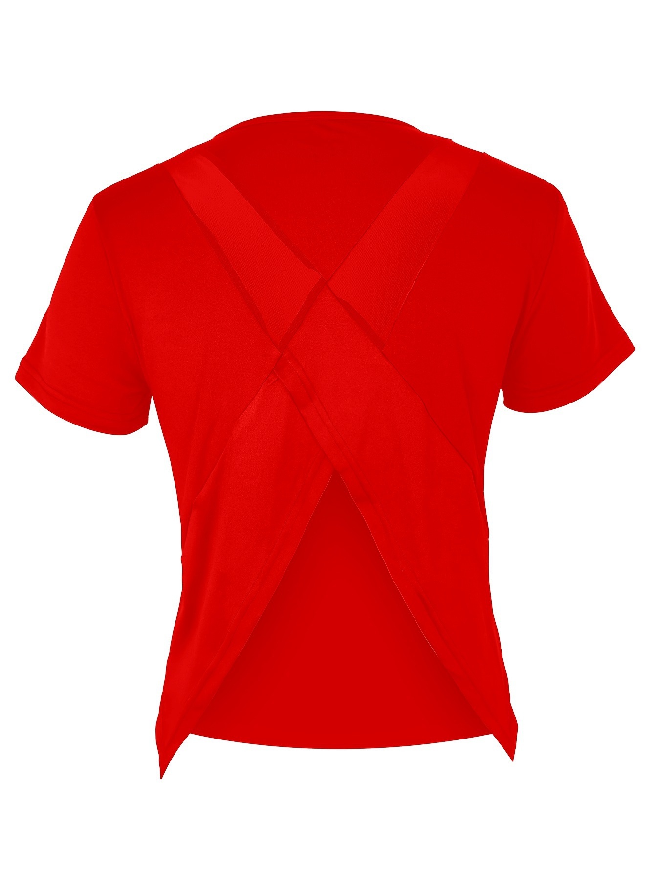 Loose Fit Quick-Dry Backless Mesh Yoga T-Shirt with Slimming Effect for Women