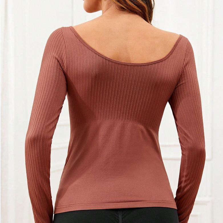 Slimming Quick-Dry Long-Sleeved Maternity Yoga T-Shirt with Moisture-Wicking Function for Women