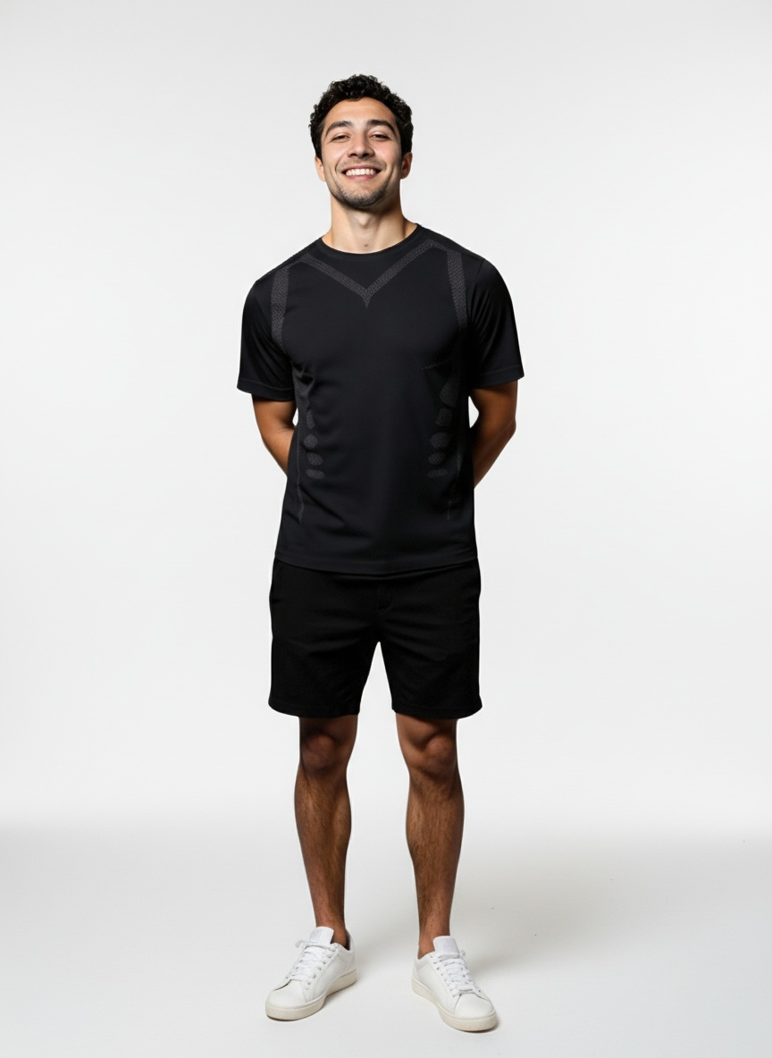 Quick-Dry Slimming Short-Sleeved Running Compression T-Shirt for Men