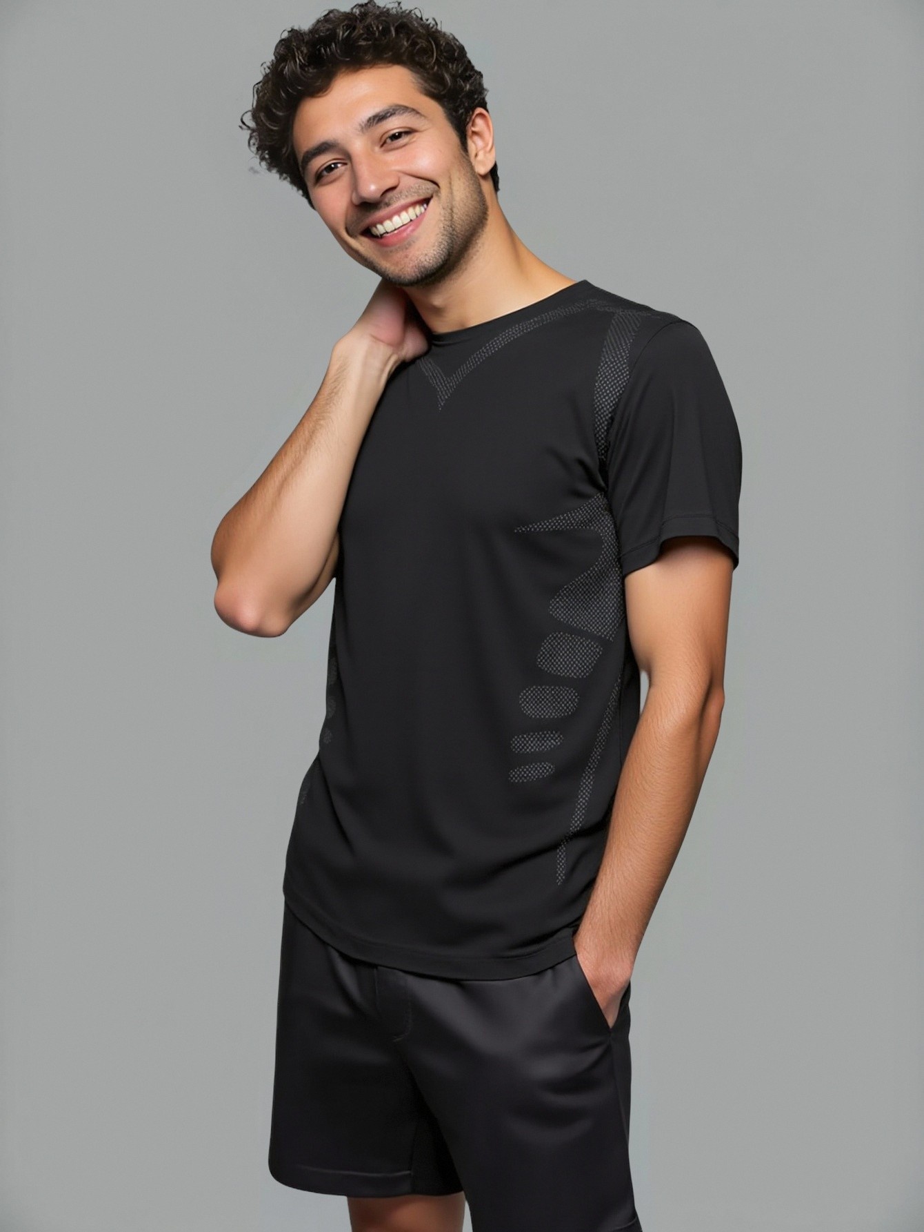 Quick-Dry Slimming Short-Sleeved Running Compression T-Shirt for Men
