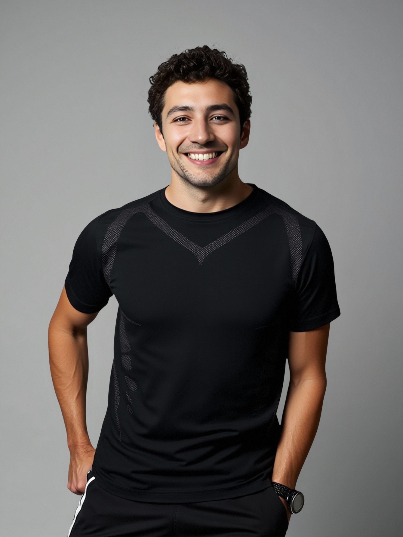 Quick-Dry Slimming Short-Sleeved Running Compression T-Shirt for Men