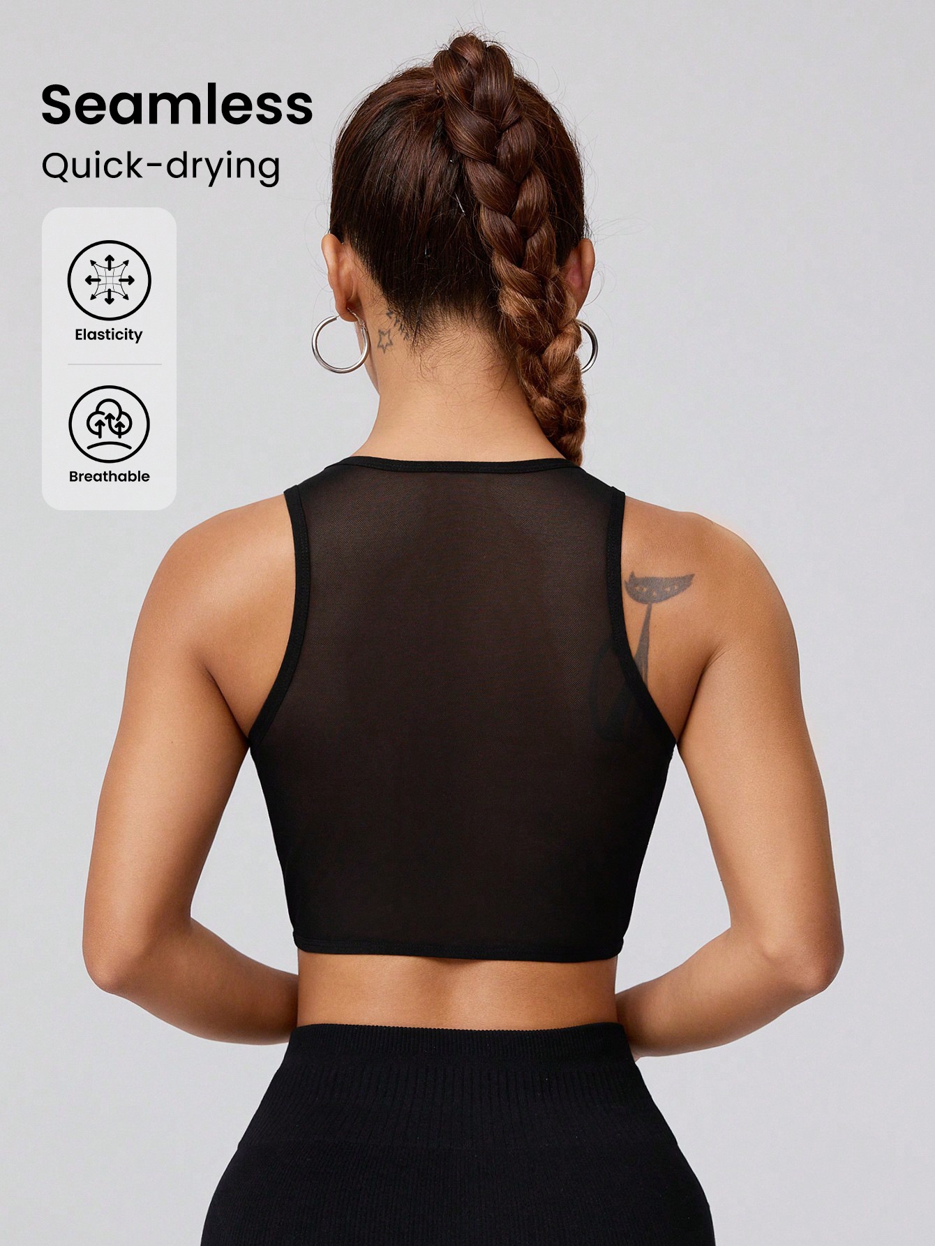 Slimming Quick-Dry Mesh Back Sleeveless Yoga Vest for Women (without pads)