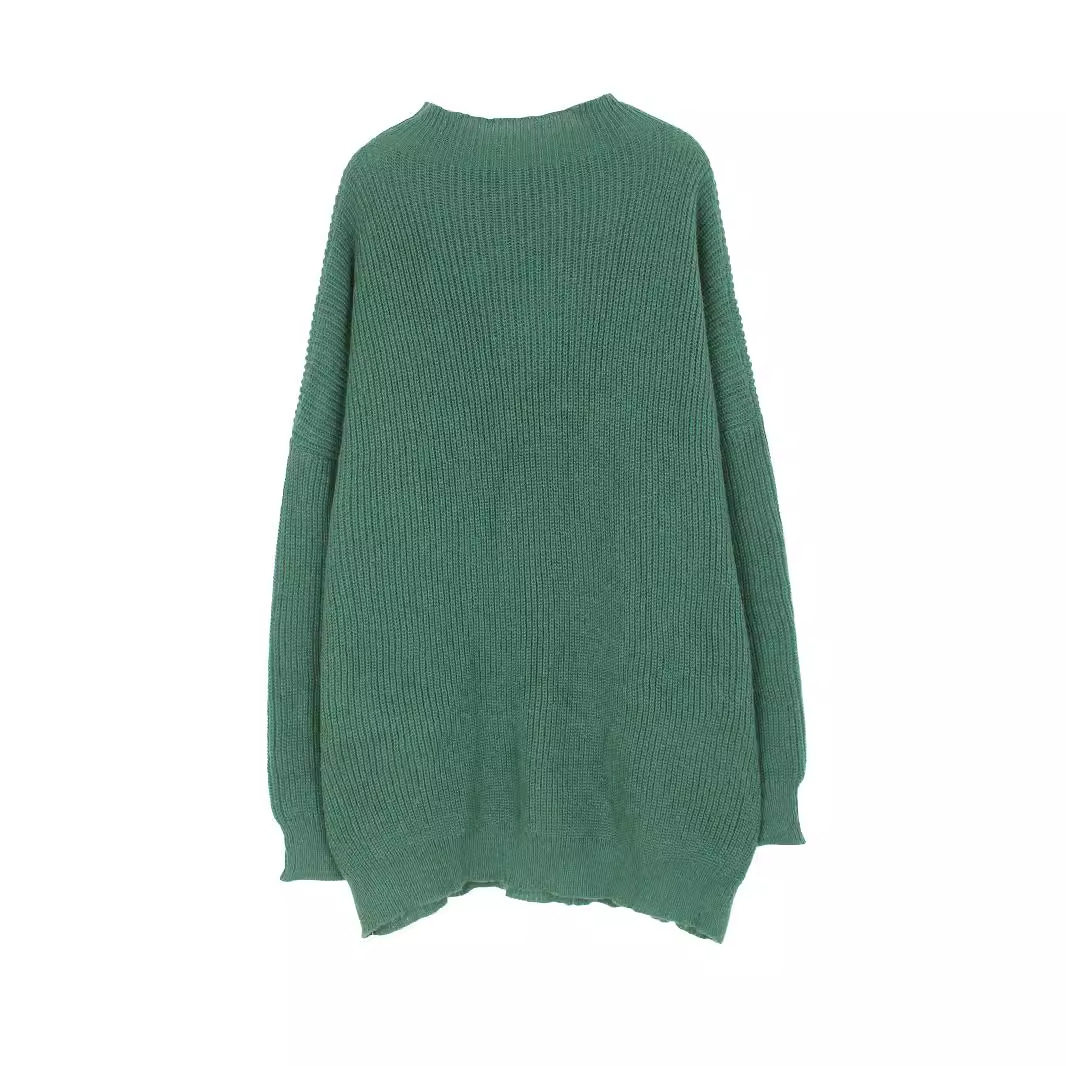 Knit Long Sleeve Turtleneck Dress - Autumn Winter