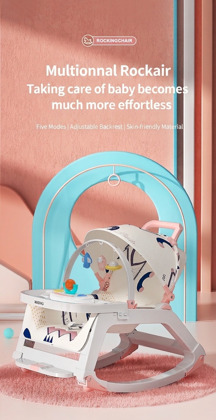 Chaise berçante et siège de salle à manger multifonctionnels 4 en 1 pour bébé