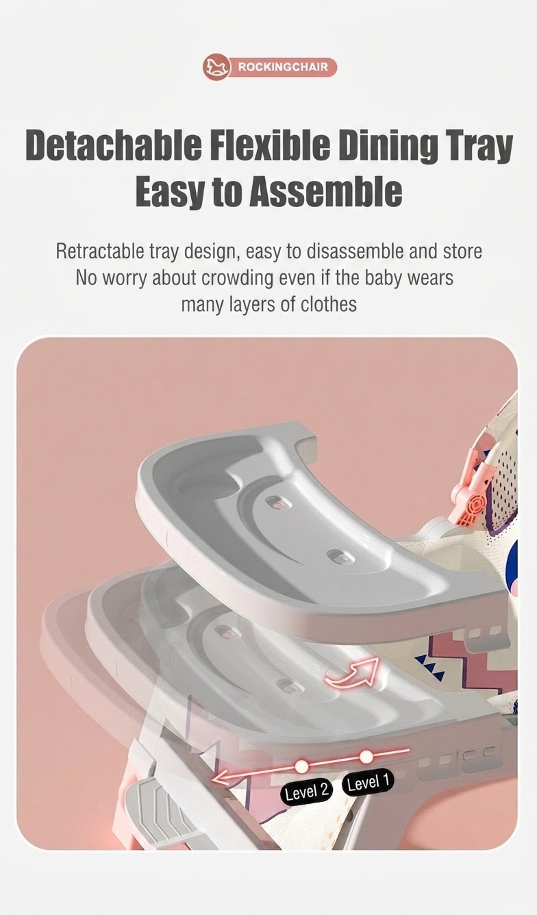 Chaise berçante et siège de salle à manger multifonctionnels 4 en 1 pour bébé