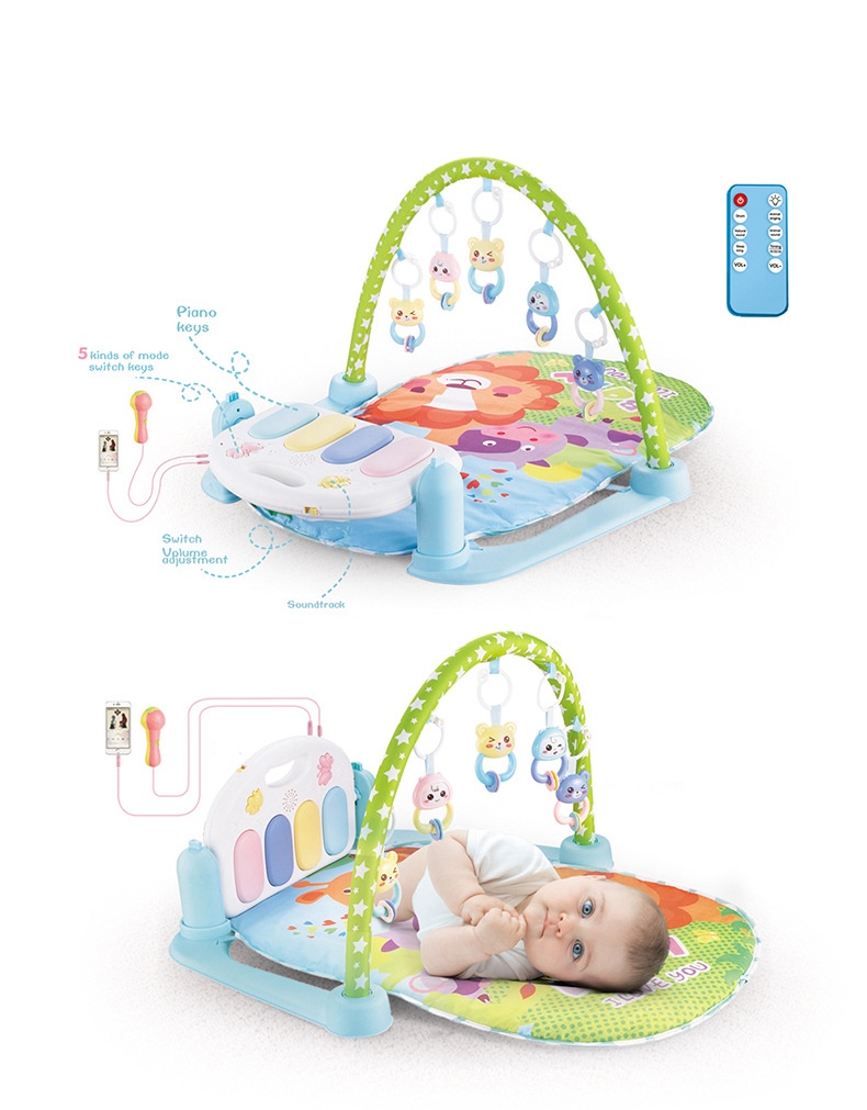 Interactive Baby Piano Gym Mat with Music & Microphone