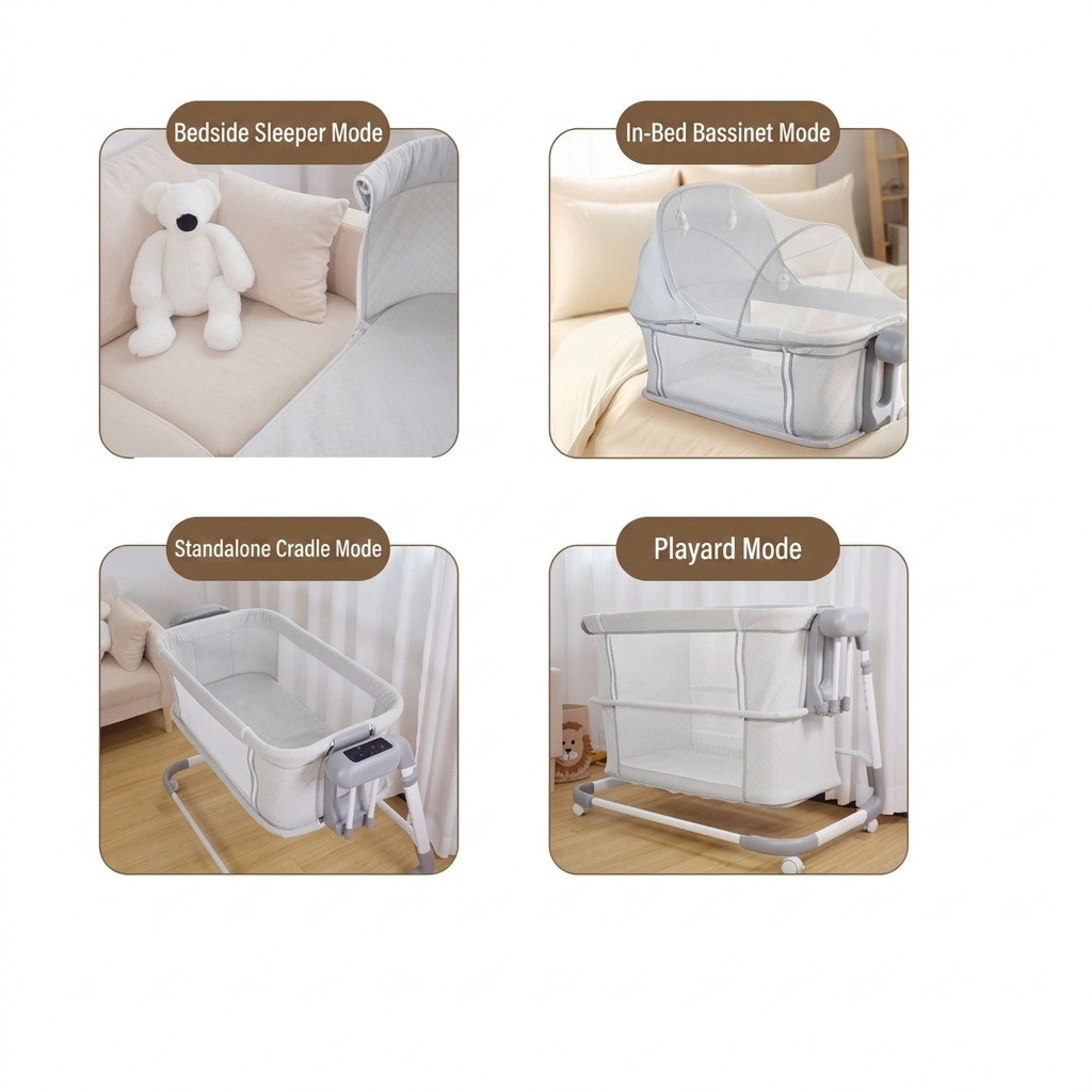Berceau bébé Bluetooth multifonctionnel 4 en 1