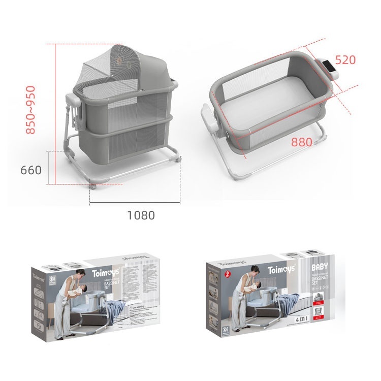 Berceau bébé Bluetooth multifonctionnel 4 en 1