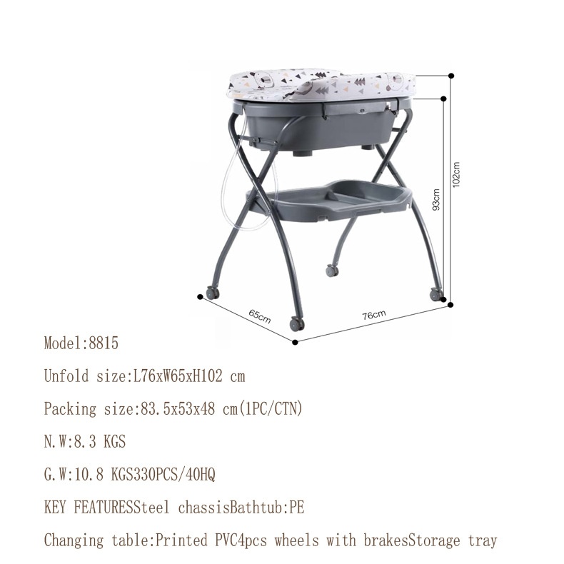 Premium 2-in-1 Baby Changing Table & Bathtub Station