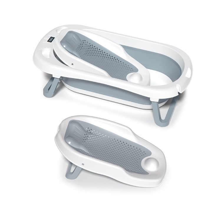 Foldable Newborn Baby Bath Tub with Thermometer – Reclining & Sitting Positions