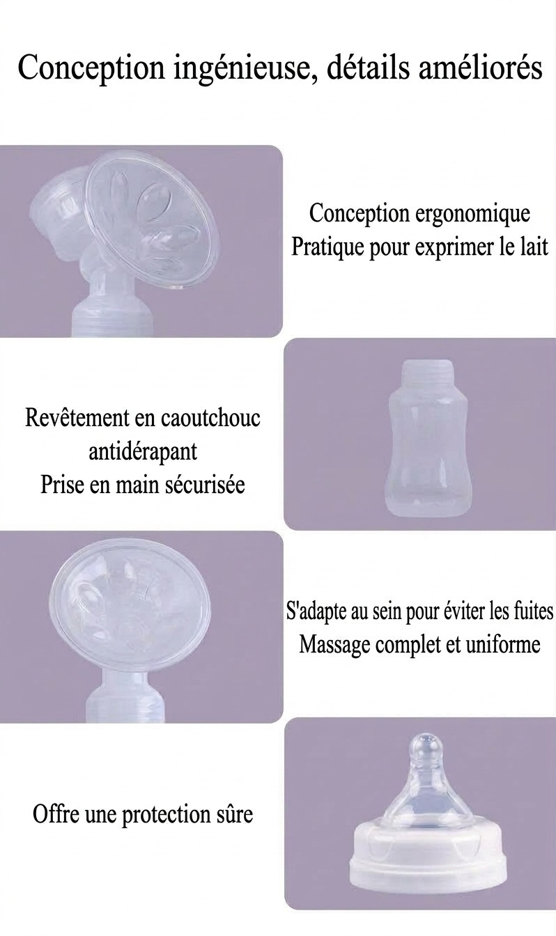 Tire-lait électrique double - Portable, silencieux et sans BPA pour l'expression du lait maternel