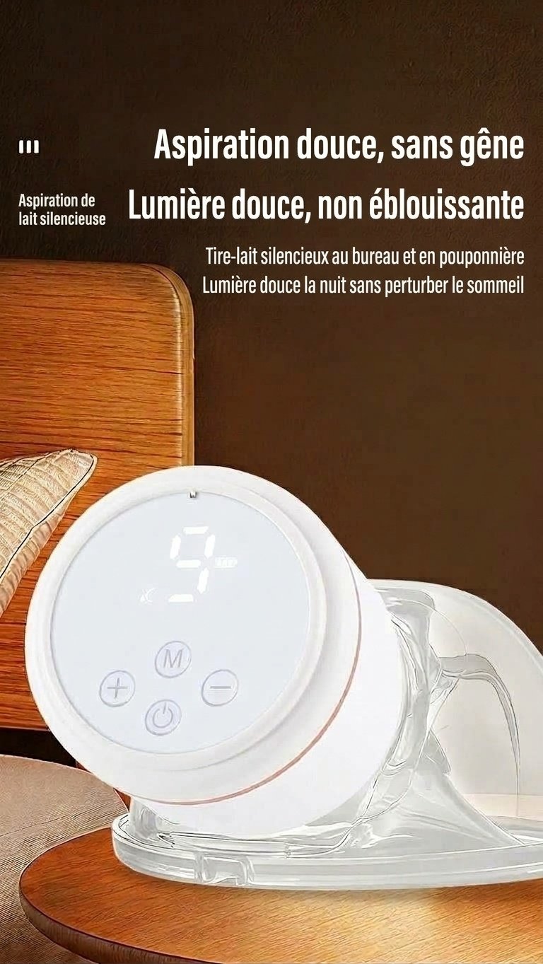 Tire-lait électrique portable - Collecteur de lait mains libres, aspiration puissante et moteur silencieux pour l'allaitement post-partum