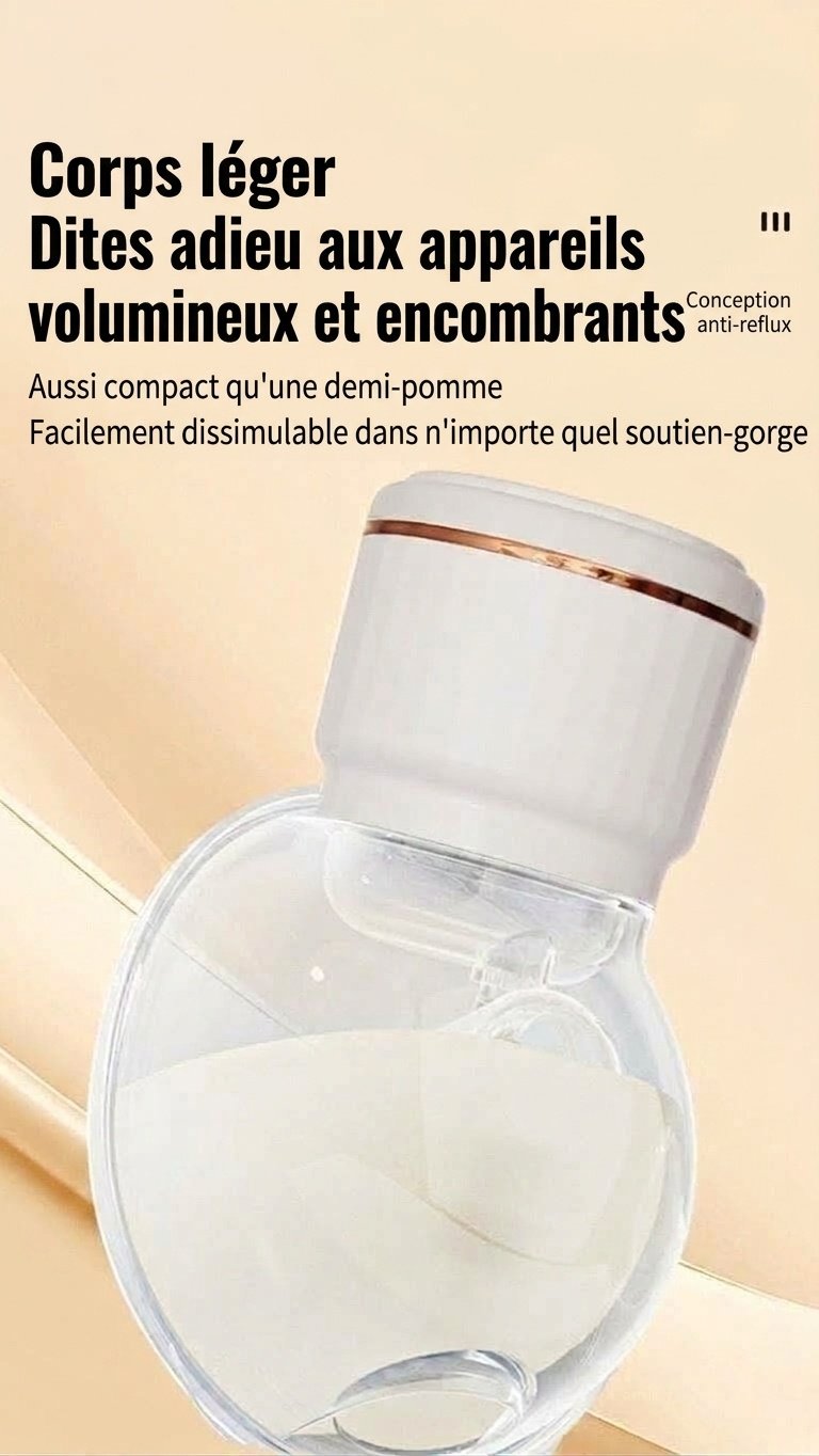 Tire-lait électrique portable - Collecteur de lait mains libres, aspiration puissante et moteur silencieux pour l'allaitement post-partum