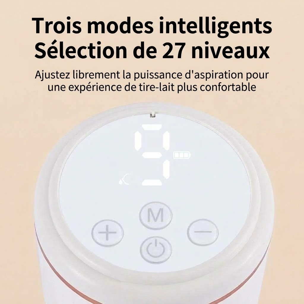 Tire-lait électrique portable - Collecteur de lait mains libres, aspiration puissante et moteur silencieux pour l'allaitement post-partum