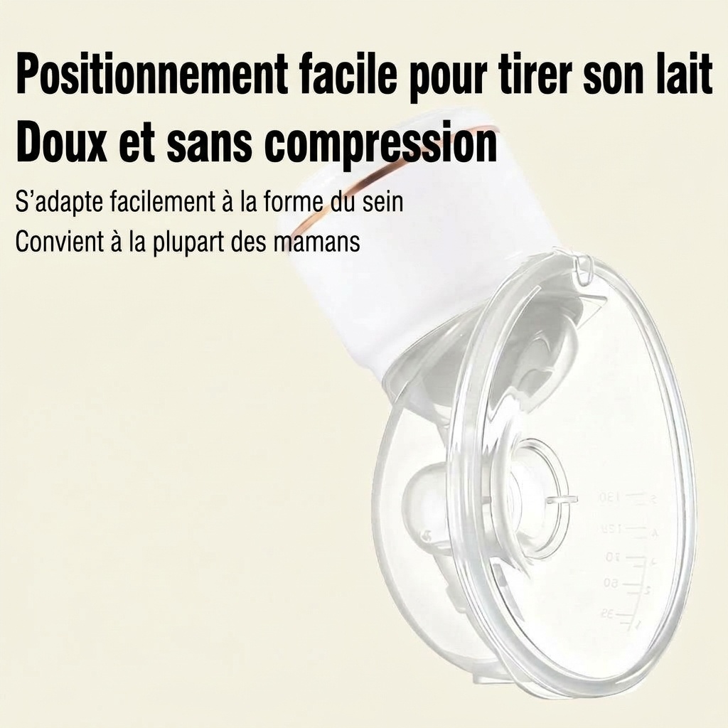 Tire-lait électrique portable - Collecteur de lait mains libres, aspiration puissante et moteur silencieux pour l'allaitement post-partum