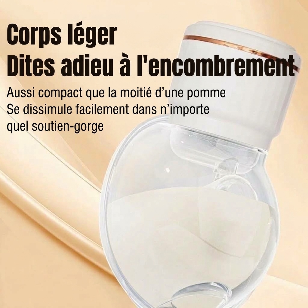 Tire-lait électrique portable - Collecteur de lait mains libres, aspiration puissante et moteur silencieux pour l'allaitement post-partum