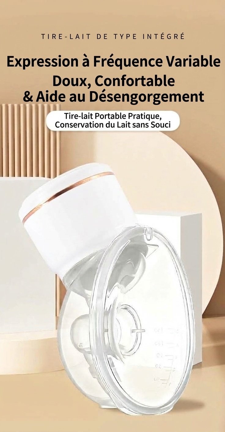 Tire-lait électrique portable - Collecteur de lait mains libres, aspiration puissante et moteur silencieux pour l'allaitement post-partum