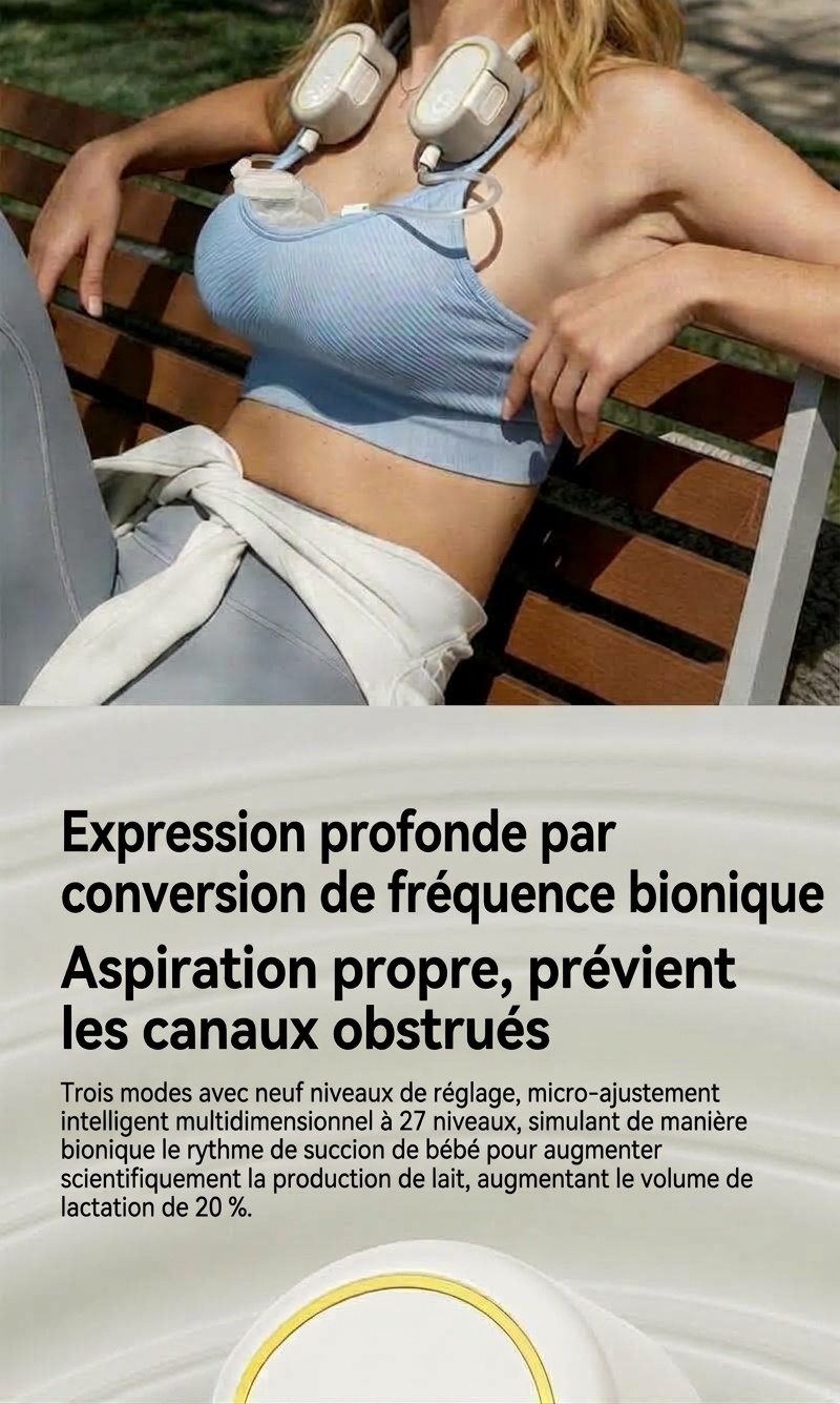 Tire-lait mains libres portable - Design discret, léger et silencieux pour les mamans allaitantes actives