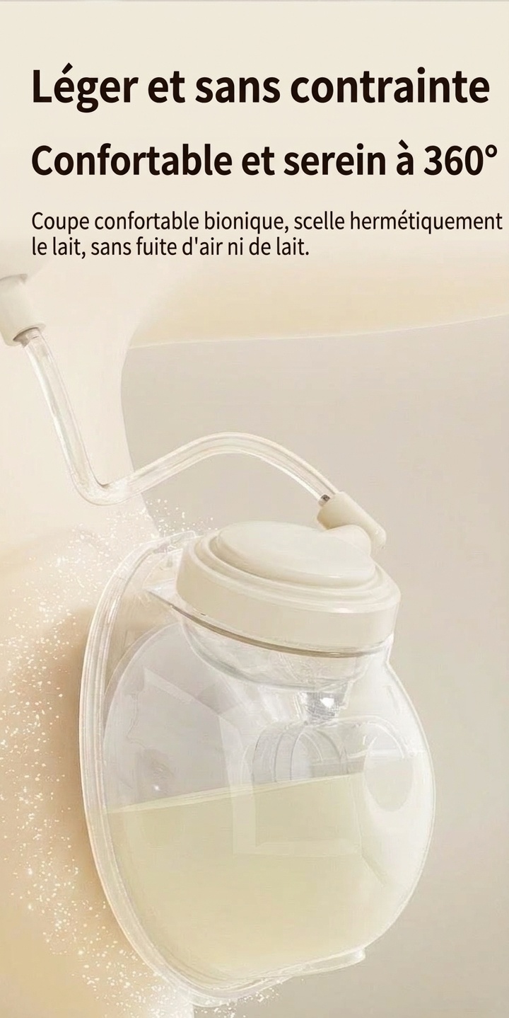Tire-lait mains libres portable - Design discret, léger et silencieux pour les mamans allaitantes actives