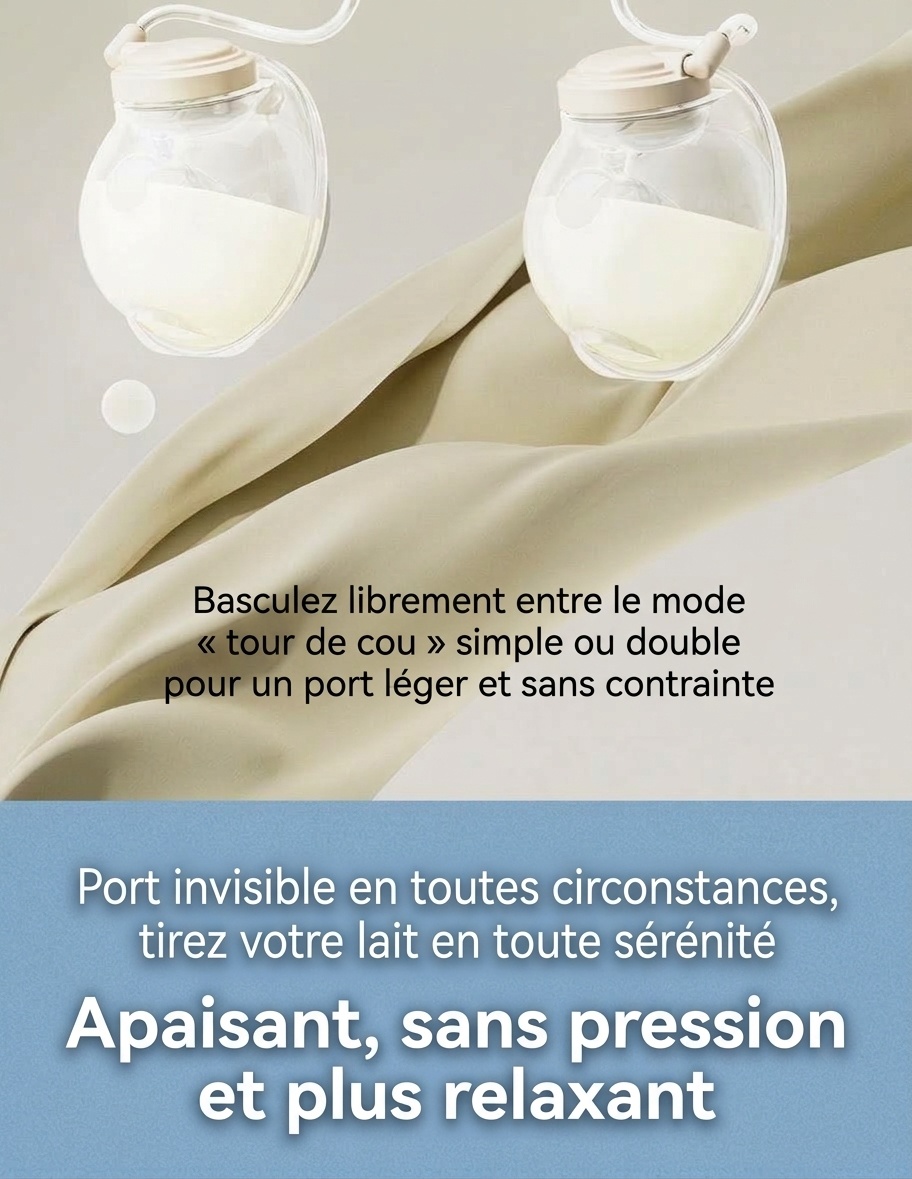 Tire-lait mains libres portable - Design discret, léger et silencieux pour les mamans allaitantes actives