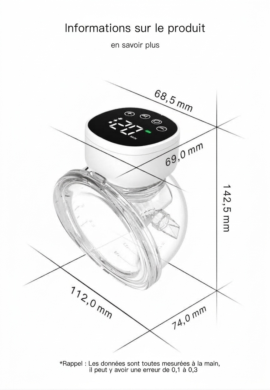 Tire-lait électrique portable - Mains libres, multi-modes et ultra-silencieux pour les mamans modernes