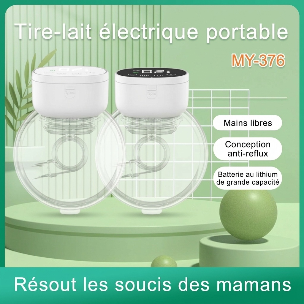 Tire-lait électrique portable - Mains libres, multi-modes et ultra-silencieux pour les mamans modernes