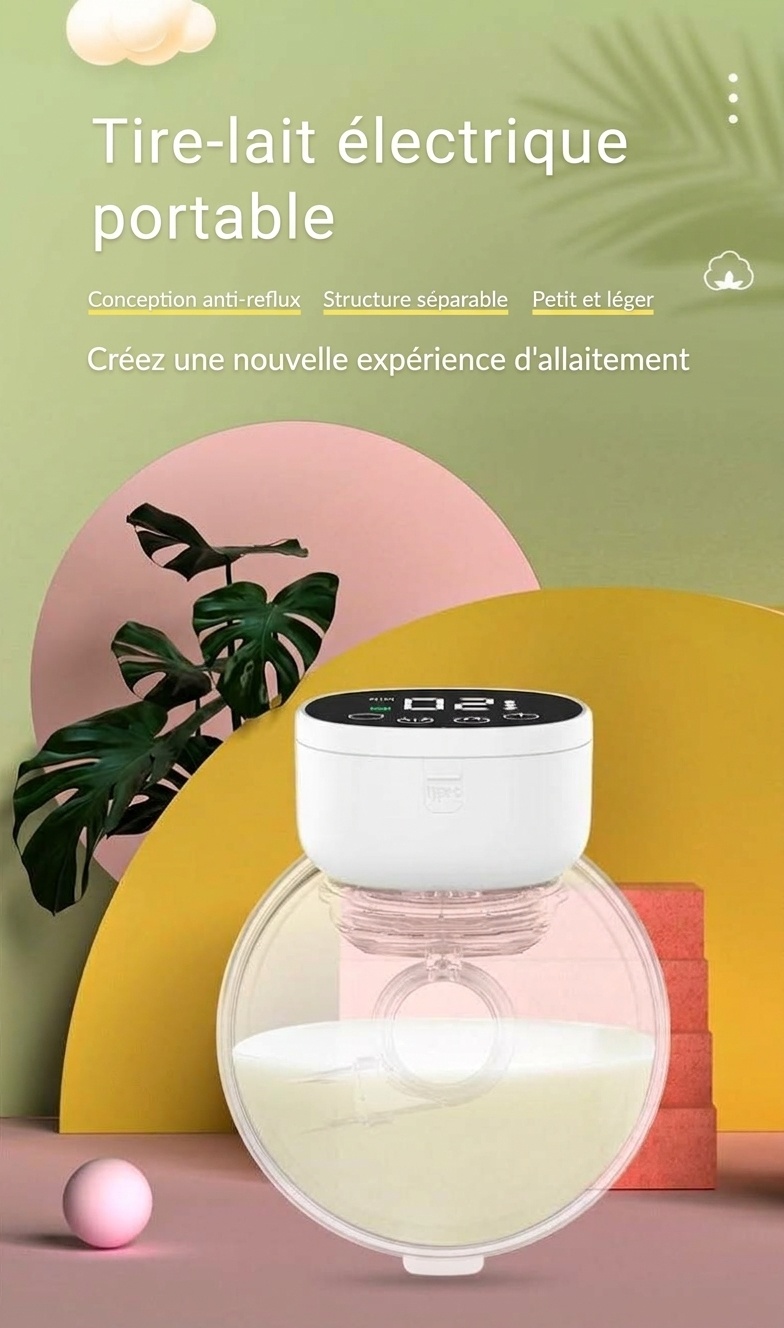 Tire-lait électrique portable - Mains libres, multi-modes et ultra-silencieux pour les mamans modernes