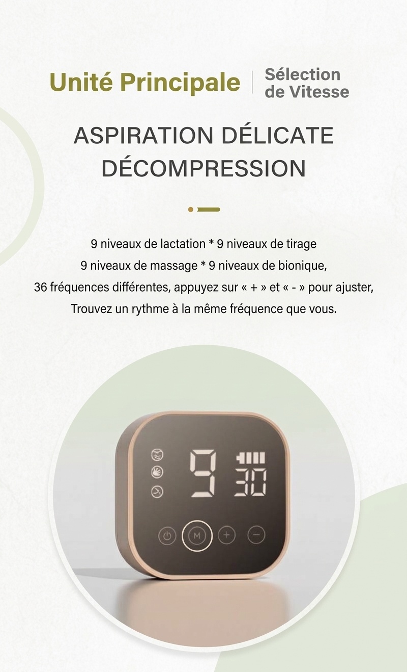 Tire-lait électrique double - Double aspiration indolore pour une lactation optimale, extraction silencieuse multi-modes pour les jeunes mamans