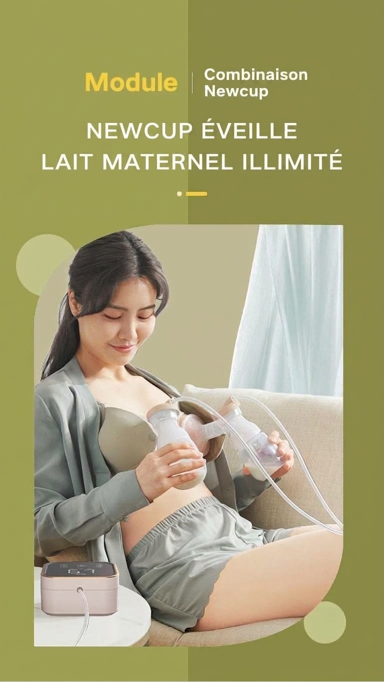 Tire-lait électrique double - Double aspiration indolore pour une lactation optimale, extraction silencieuse multi-modes pour les jeunes mamans