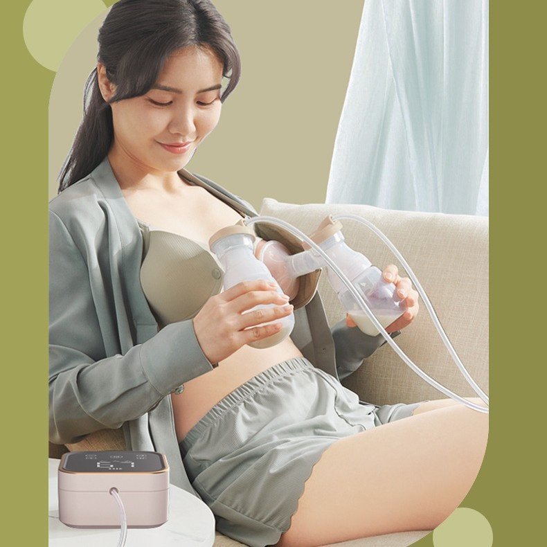 Extractor de leche eléctrico doble: succión doble para la lactancia sin dolor, ordeño silencioso multimodo para madres primerizas.