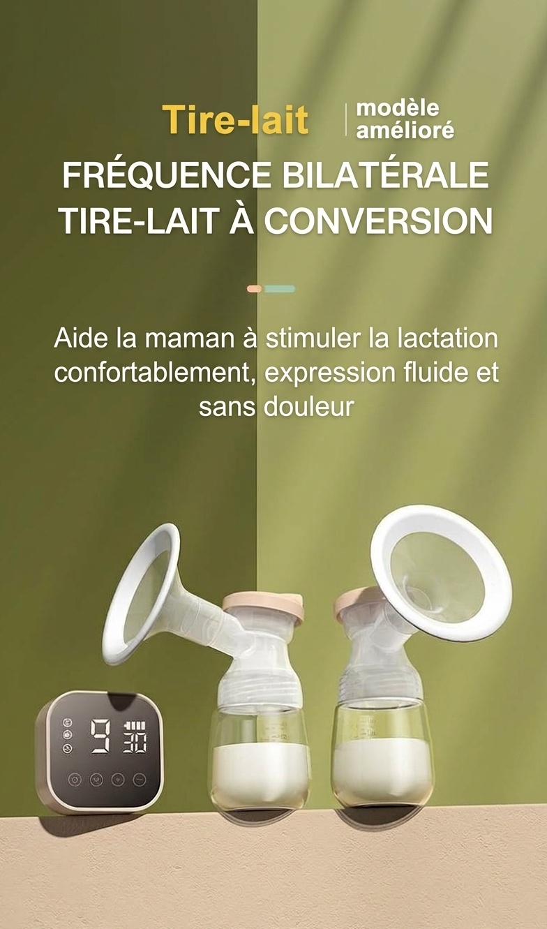 Tire-lait électrique double - Double aspiration indolore pour une lactation optimale, extraction silencieuse multi-modes pour les jeunes mamans