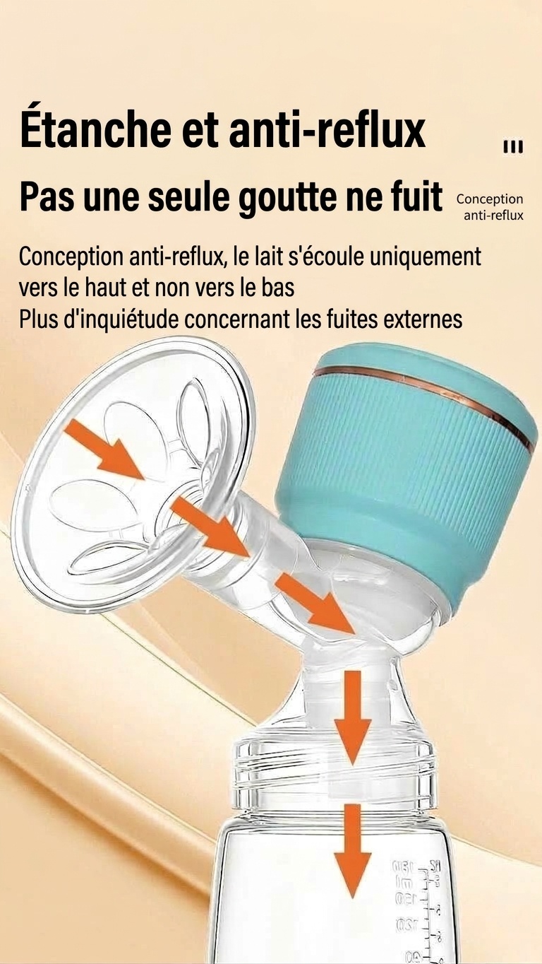 Tire-lait électrique portable sans fil - 27 niveaux d'aspiration réglables, matériau PP de qualité alimentaire sans BPA pour les mamans allaitantes