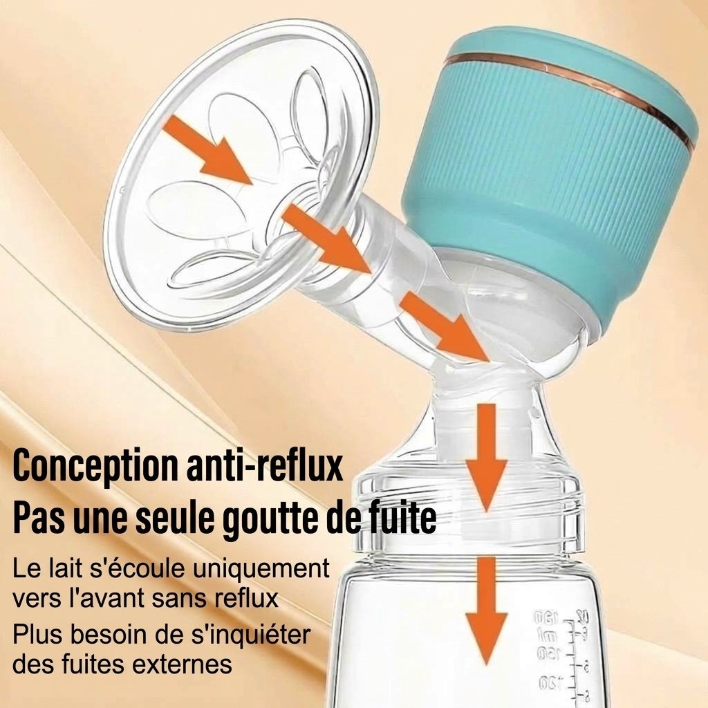 Tire-lait électrique portable sans fil - 27 niveaux d'aspiration réglables, matériau PP de qualité alimentaire sans BPA pour les mamans allaitantes