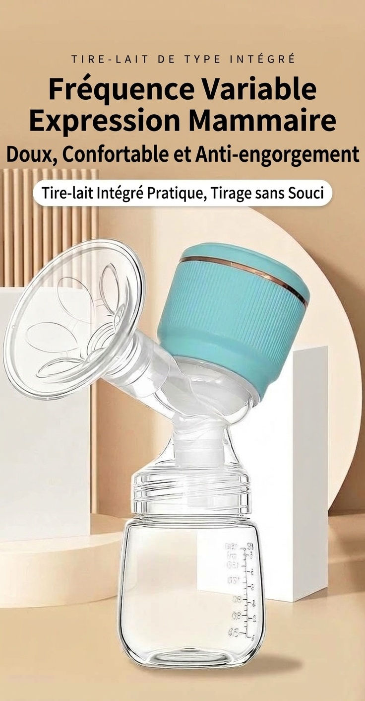 Tire-lait électrique portable sans fil - 27 niveaux d'aspiration réglables, matériau PP de qualité alimentaire sans BPA pour les mamans allaitantes