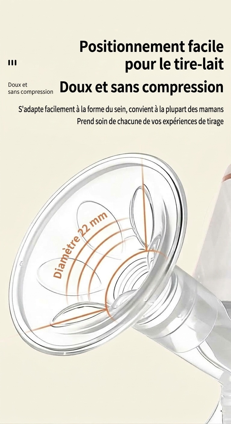Tire-lait électrique portable sans fil - 3 modes intelligents, 27 niveaux d'aspiration et système hygiénique anti-reflux pour l'allaitement maternel