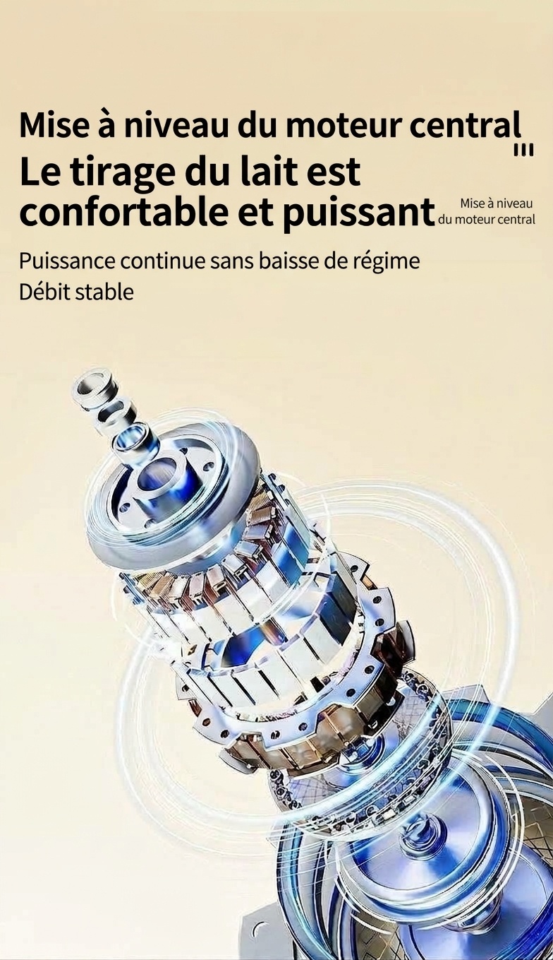 Tire-lait électrique portable sans fil - 3 modes intelligents, 27 niveaux d'aspiration et système hygiénique anti-reflux pour l'allaitement maternel