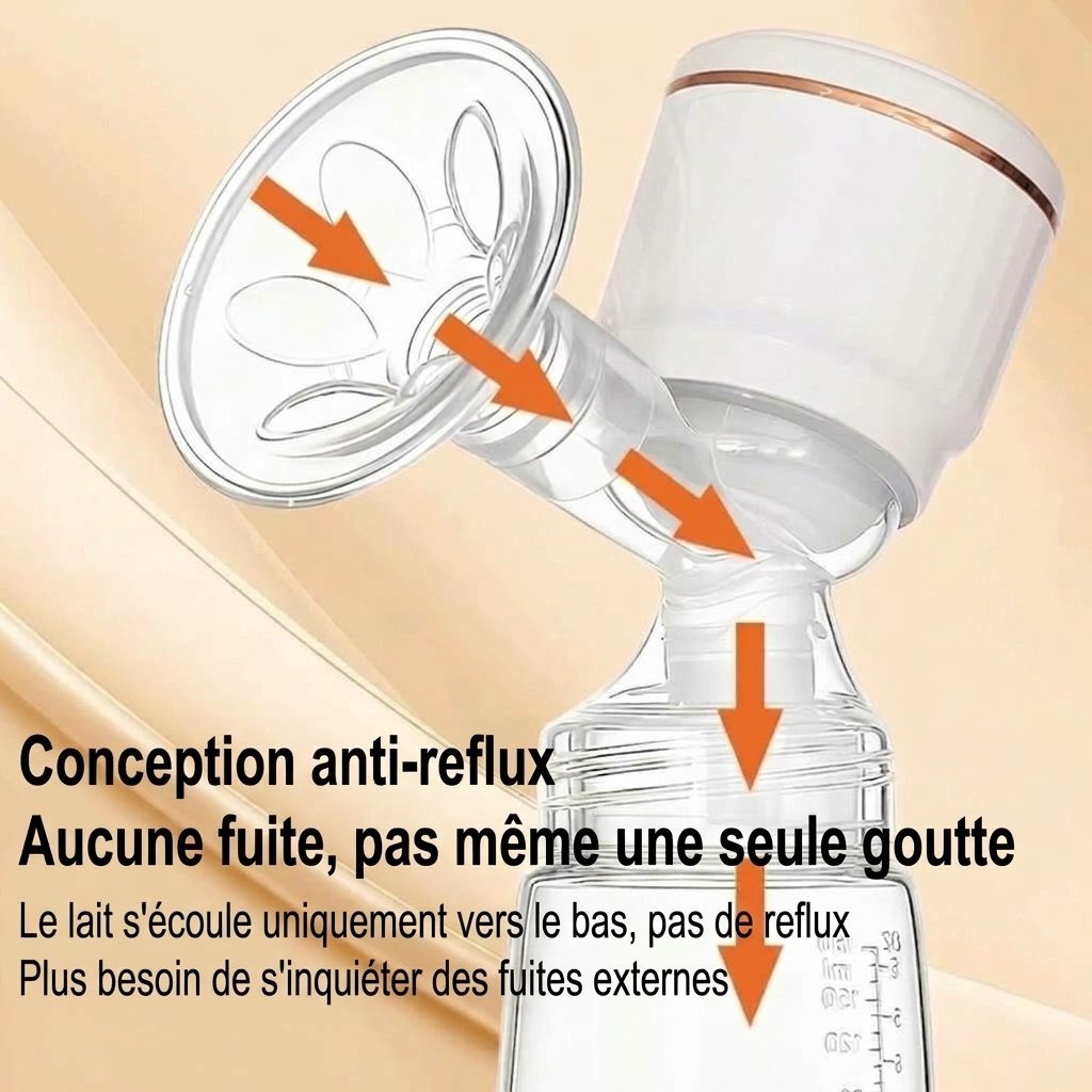 Tire-lait électrique portable sans fil - 3 modes intelligents, 27 niveaux d'aspiration et système hygiénique anti-reflux pour l'allaitement maternel