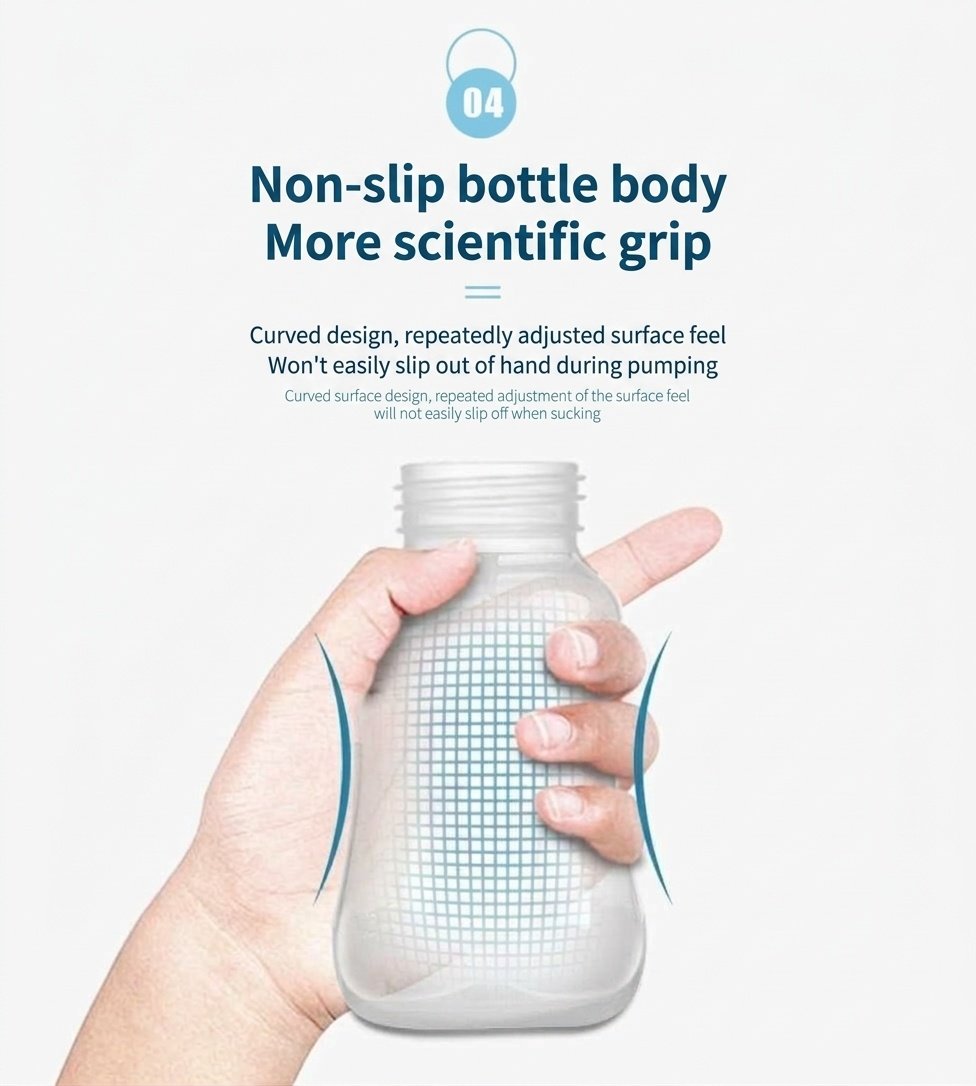 Nursing Bottle & Manual Feeder Pump - Gentle Ergonomic Liquid Dispenser for Babies