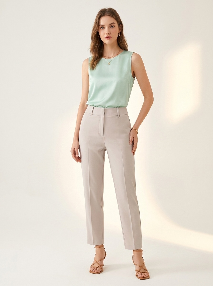 Pantaloni corti da donna a vita alta - Pantaloni eleganti casual