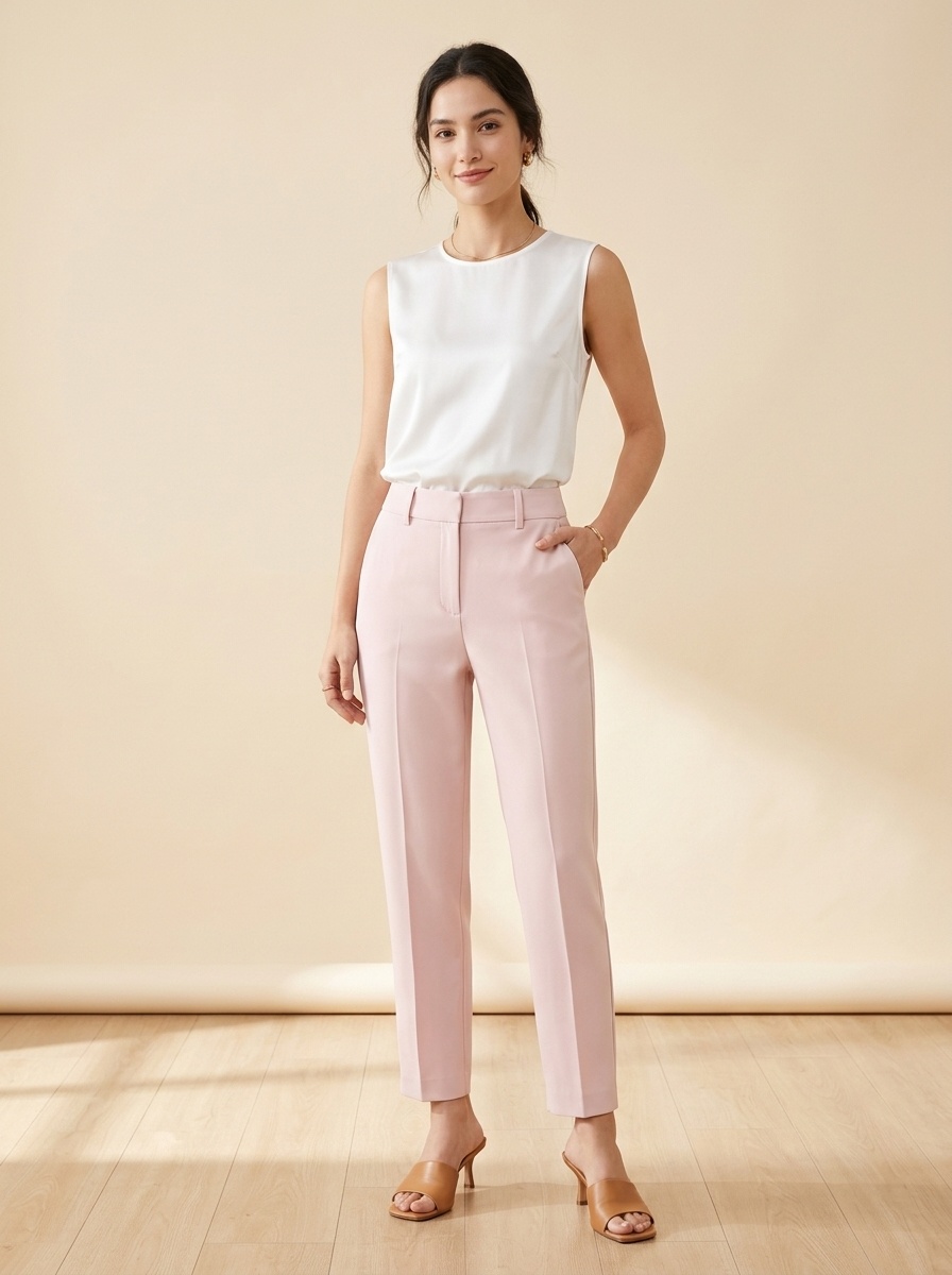 Pantaloni corti da donna a vita alta - Pantaloni eleganti casual