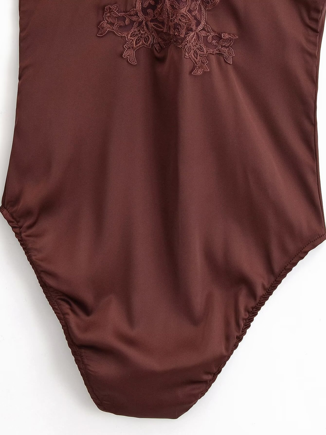 Elegante body in raso e pizzo con scollo a V - Top intimo e da indossare a strati