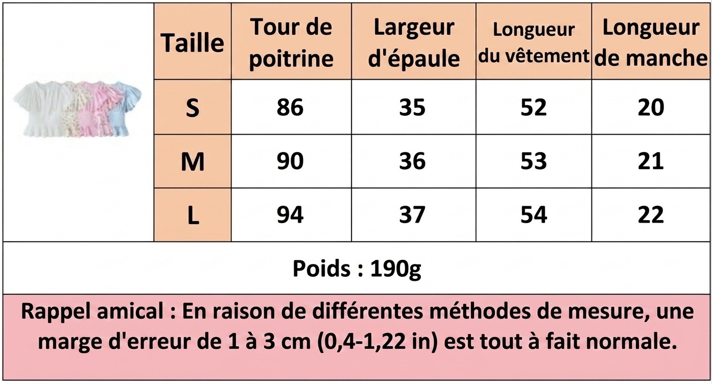 Chemisier chic à ourlet smocké et volants, manches papillon