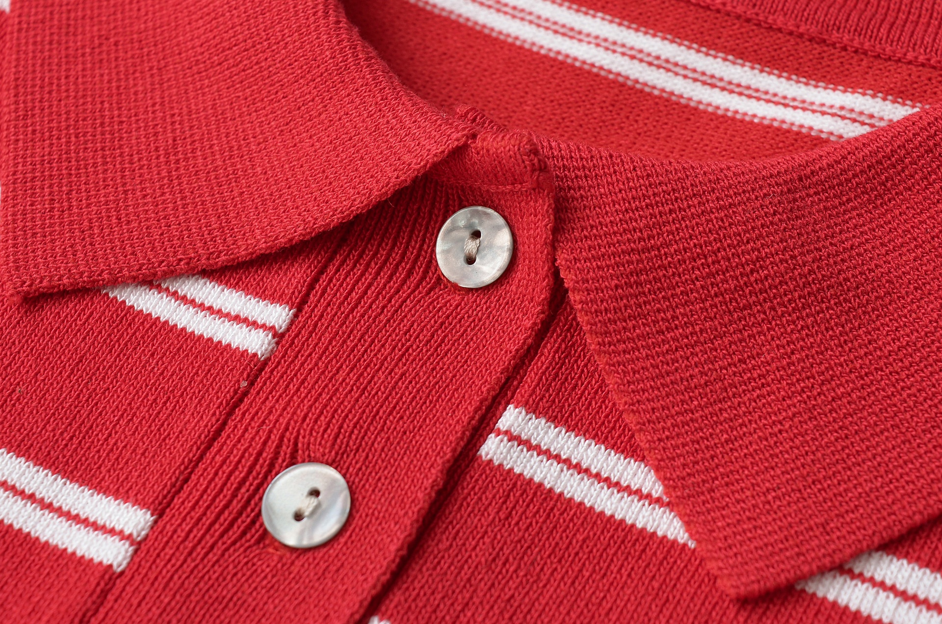 Polo da donna a righe in maglia - Top casual a maniche corte