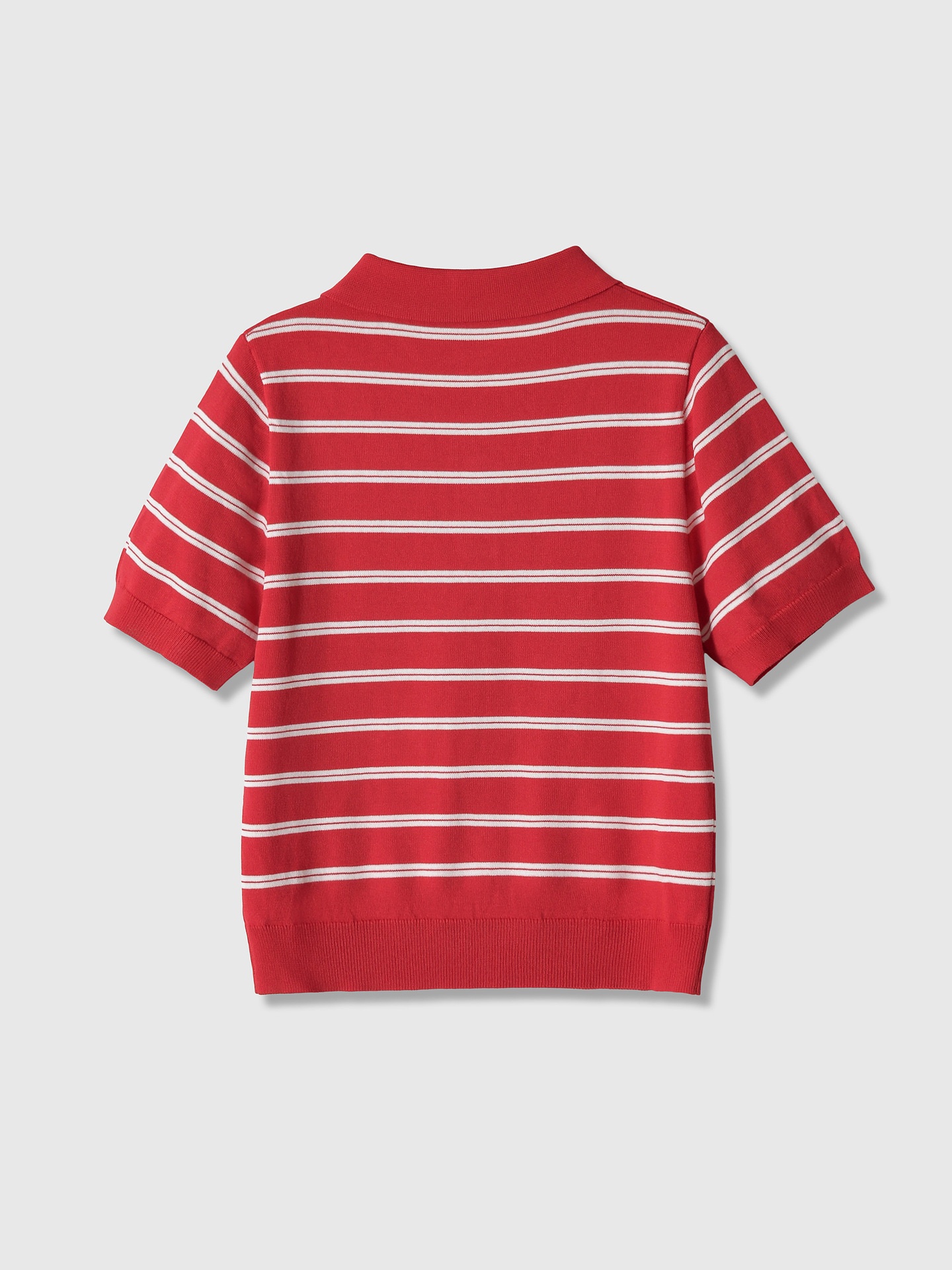 Polo da donna a righe in maglia - Top casual a maniche corte
