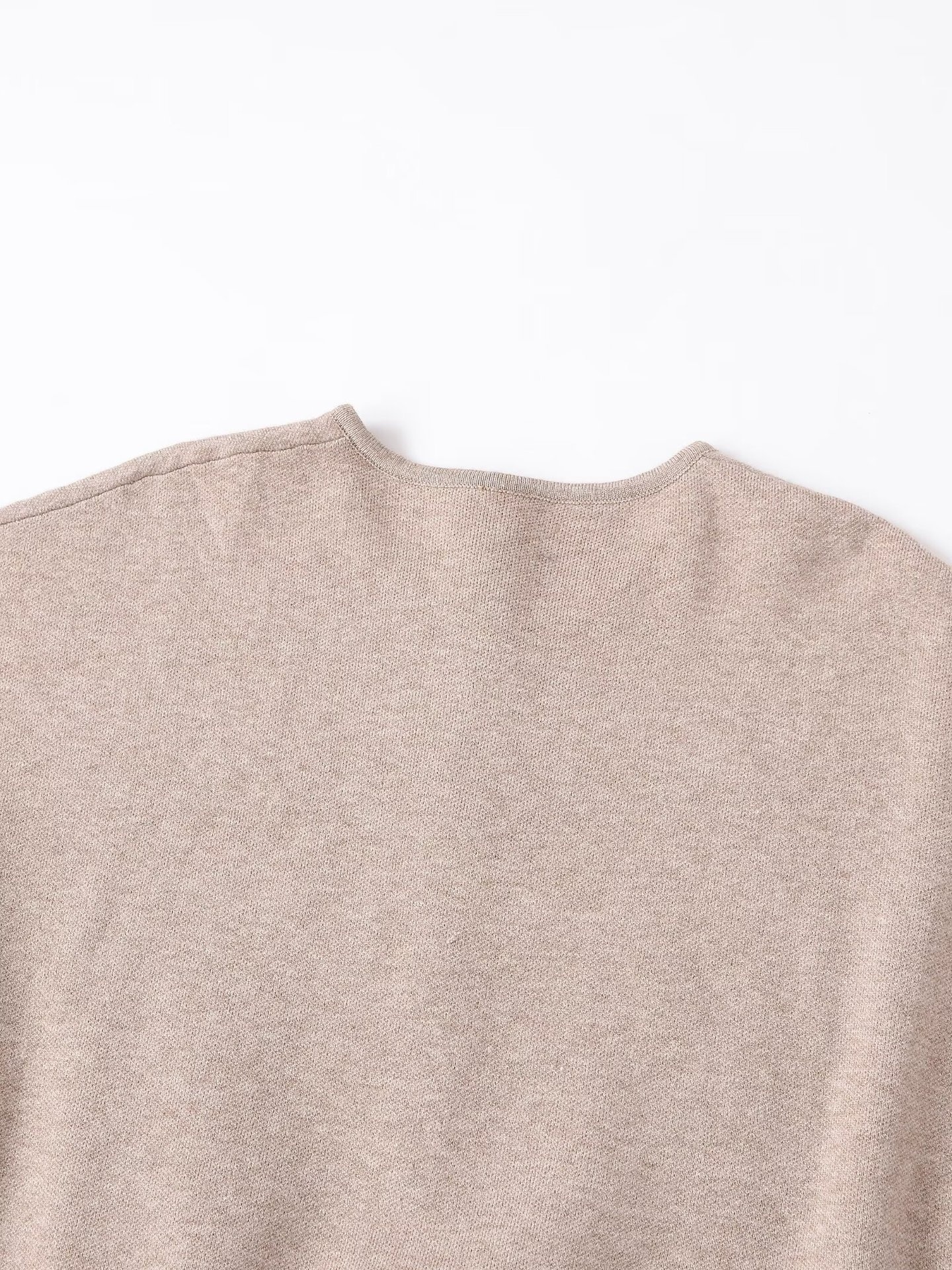 Cardigan beige in maglia con cintura in vita - Maglione a maniche corte
