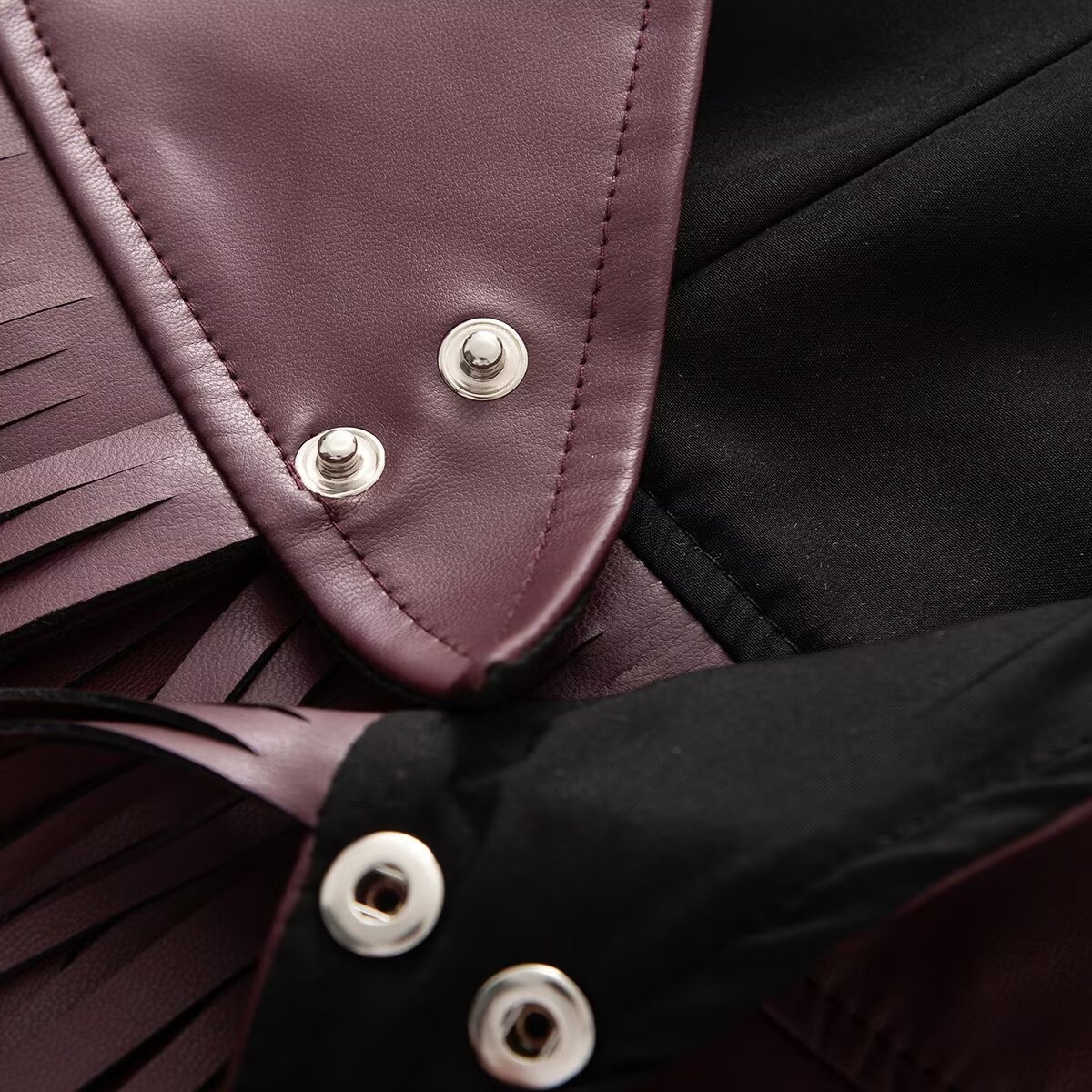 Top all'americana con frange in similpelle - Gilet senza maniche