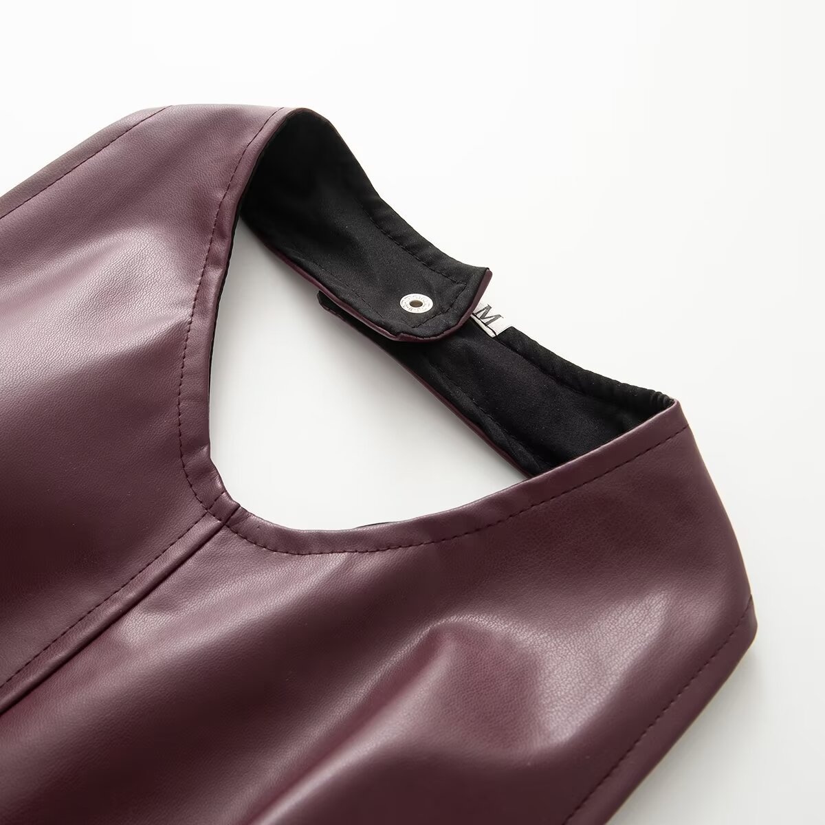 Top all'americana con frange in similpelle - Gilet senza maniche