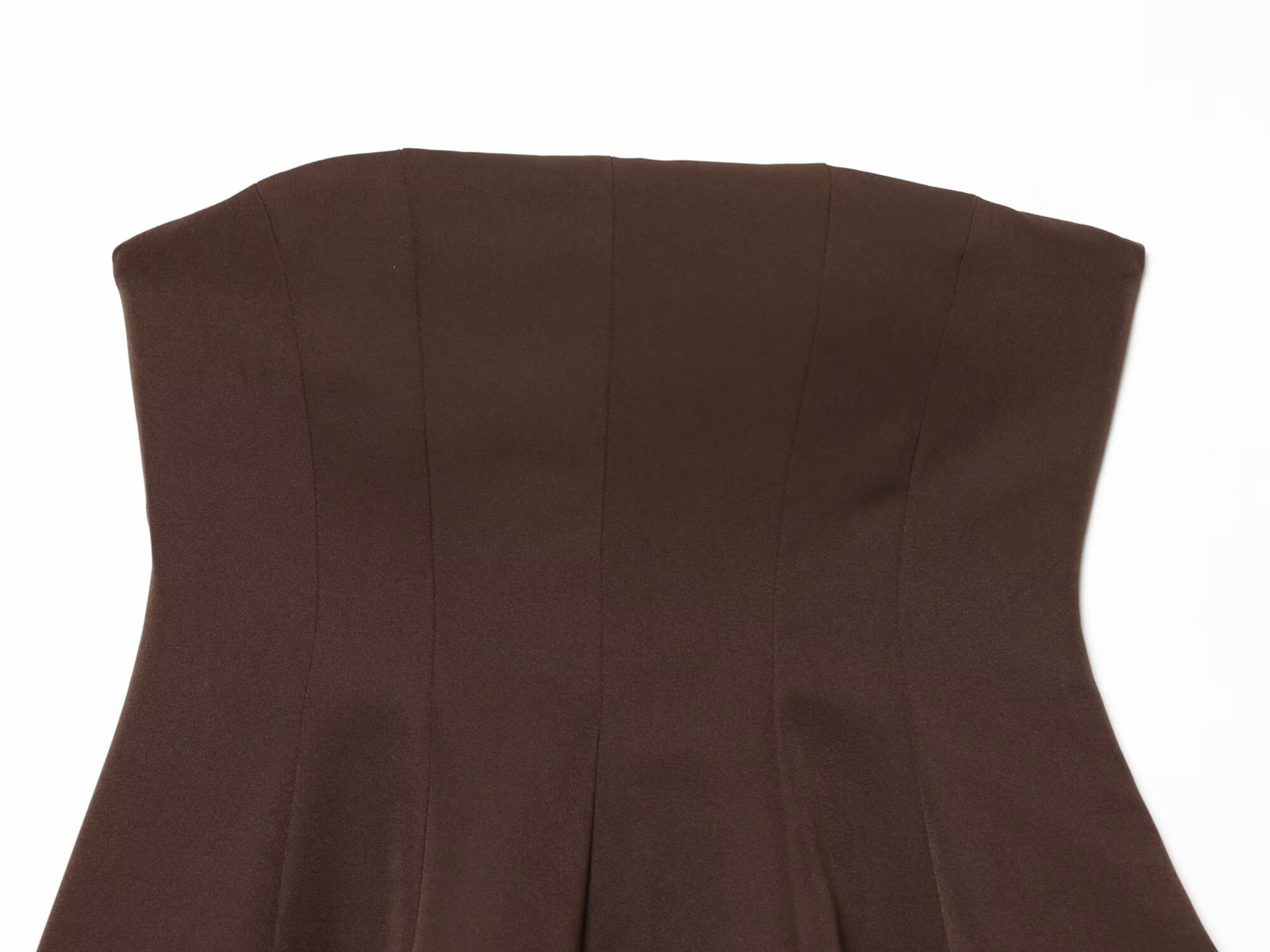 Top peplo senza spalline con bordo in pizzo - Elegante bustier a canotta